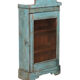Old art deco wall display case in original blue teak burmese patina