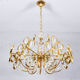 Mid century hollywood regency palwa gilt brass and crystal chandelier