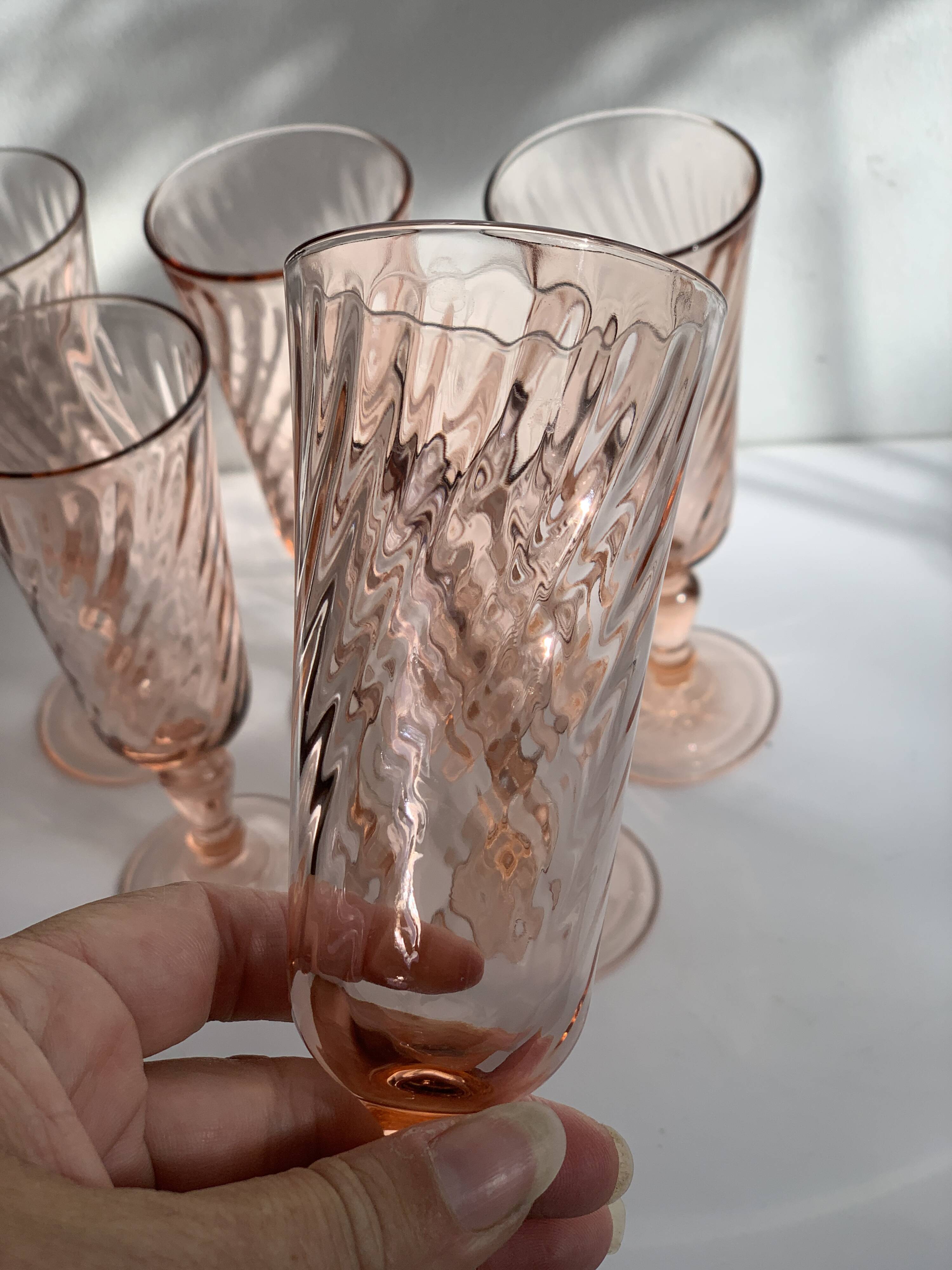 Vintage rose flutes