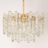 Large frosted glass chandelier from Murano by Kalmar, Austria, 1960s.