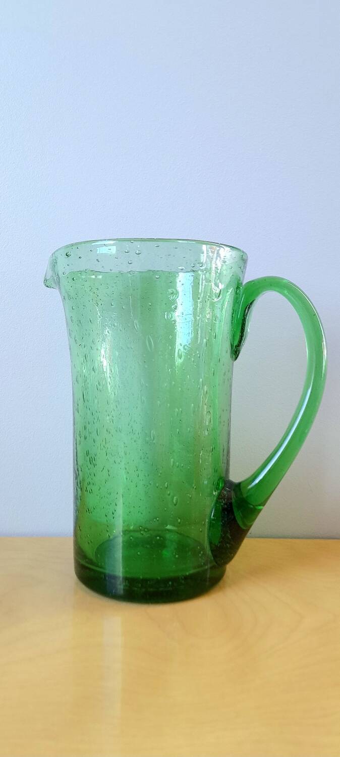 Blown glass pitcher from Biot, 1960.