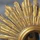 Golden wood sun mirror 55cm
