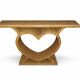 An Art Deco console made of beech wood and elm burl.