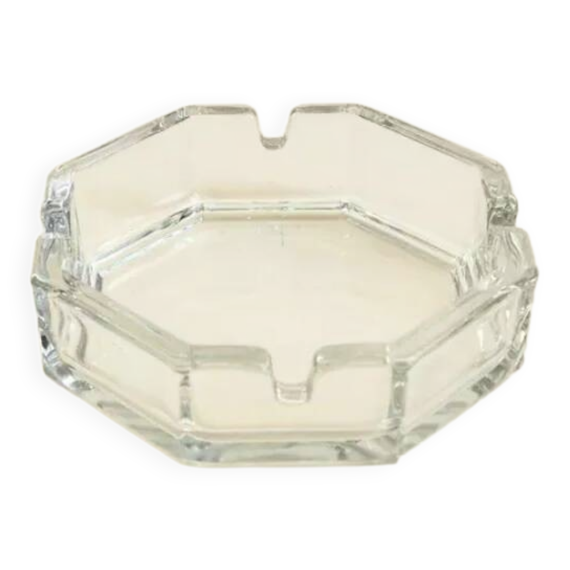 Octagonal glass ashtray