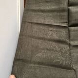 Old embroidered table napkin J G Dark Khaki Green