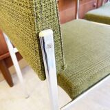 4 Kvadrat khaki and chrome chairs, 1970