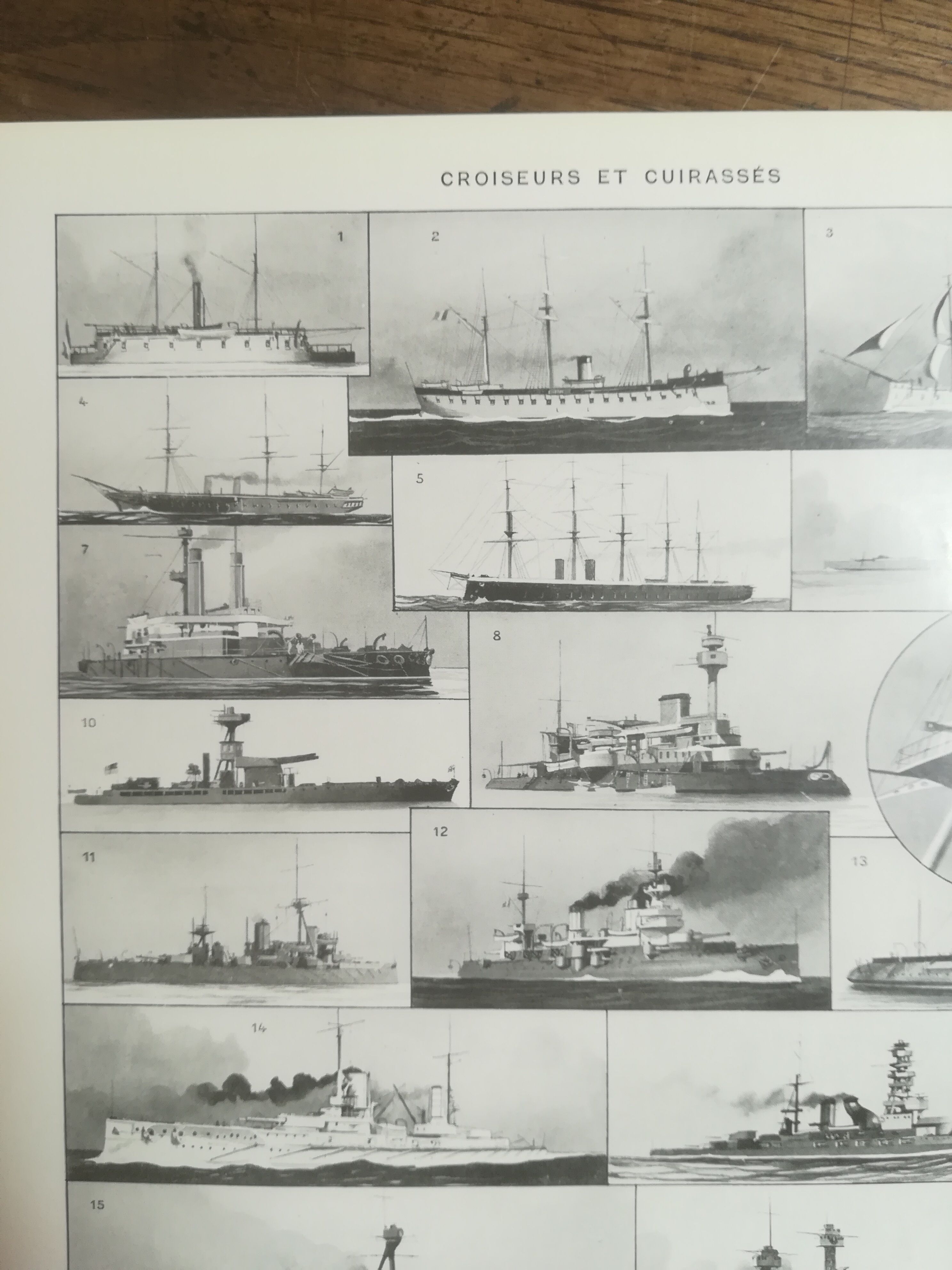 Lithograph on armoured ships and cruisers of 1928