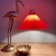 Vintage lampshade pendant light in red and white opaline