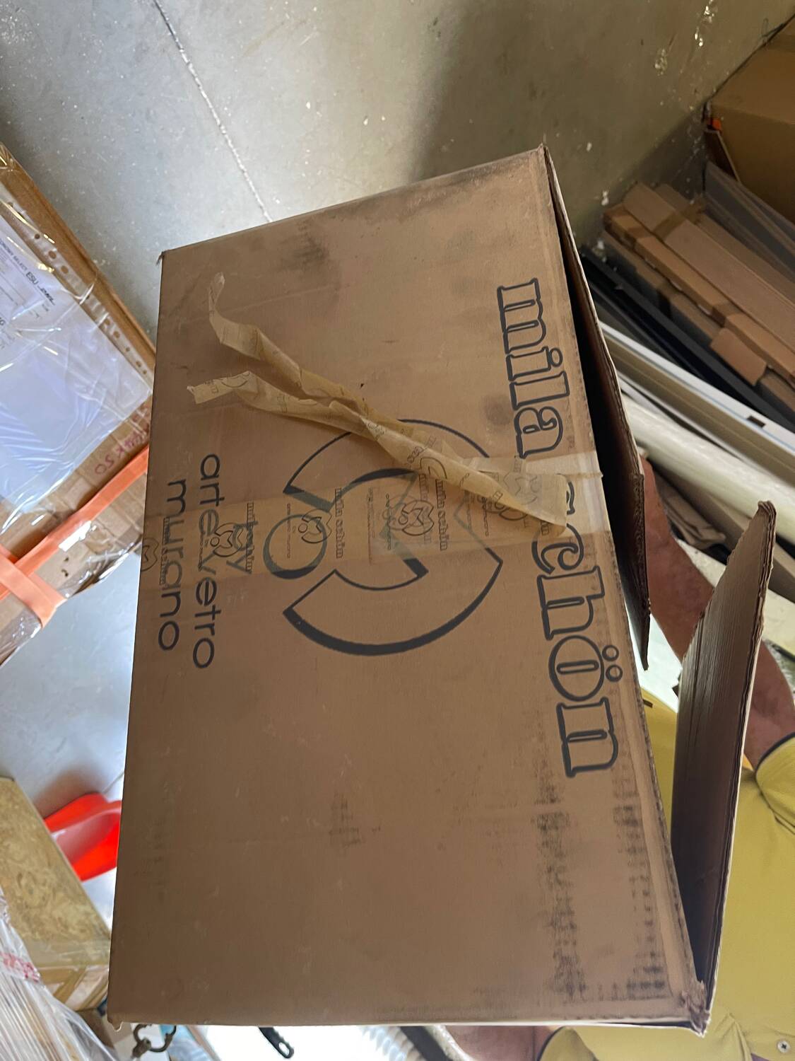 Set of 2 Vintage Mila Schön Murano Glass Pendant Lights, Italy, 1980s