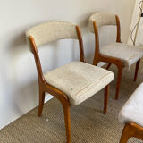 Set of 4 Gondole chairs in fabric signed by Baumann.