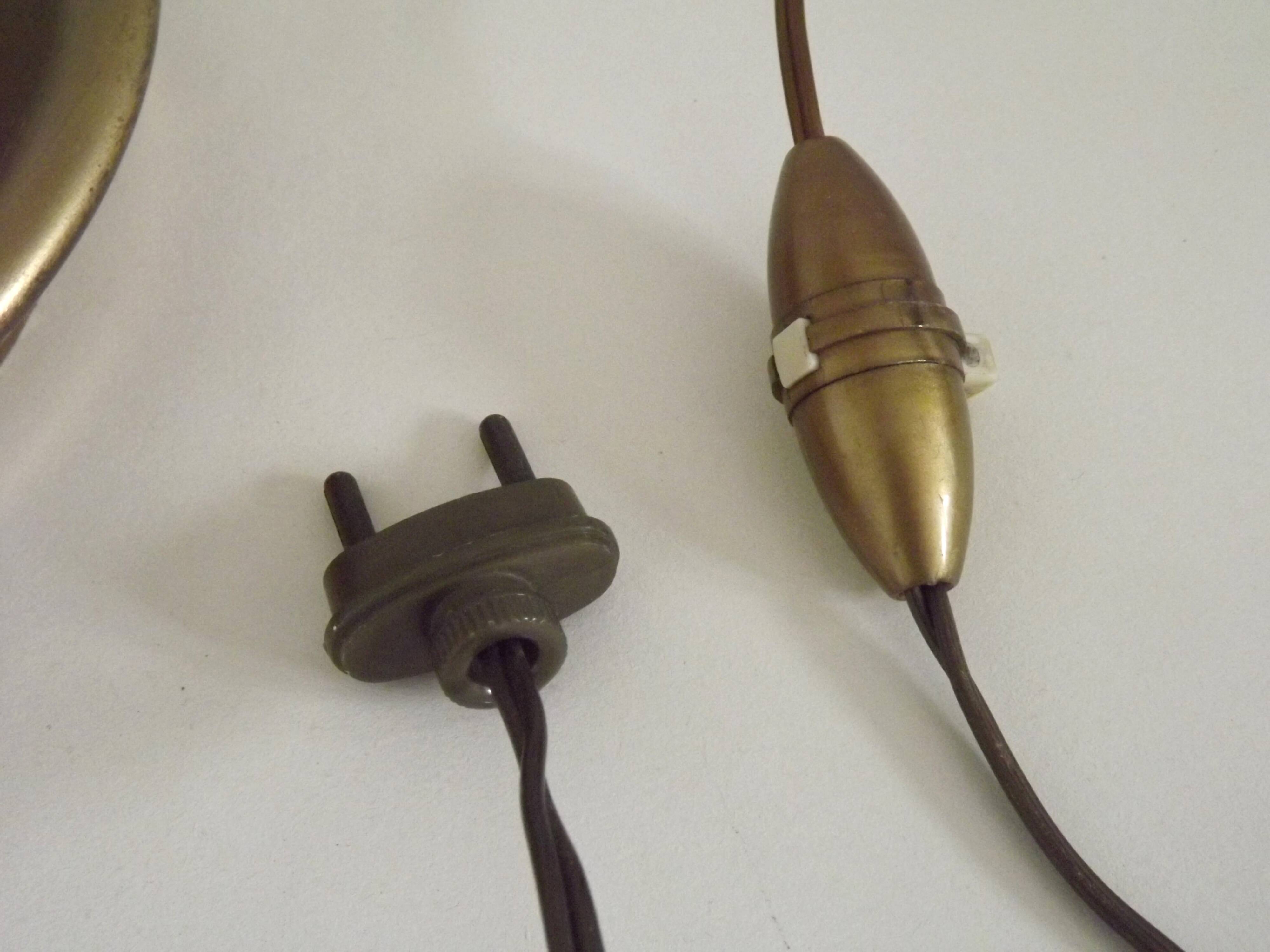 Lampe bouillotte à 2 lumières en laiton de l'Empire français, design floral peint à la main