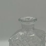 Vintage crystal glass carafe with stopper — diamond cut pattern
