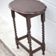 Table bois pieds tournés, table console bois, table ovale, sellette, porte-plante