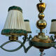 Art Deco brass and glass chandelier