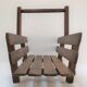 Solid wood log basket with vintage slats