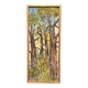 Huile sur panneau suédois d'époque mi-siècle – « Forêt » par Stig Allan – Vintage et encadrée – 63 × 28 cm (24,8" × 11")