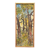 Original Mid Century Swedish Oil On Panel – “Forest” By Stig Allan – Vintage & Framed – 63 × 28 Cm (24.8" × 11")