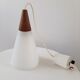 Suspension lamp Louis Kalff 60s teak and opaline
