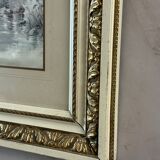 Paire de tableaux en soie