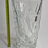 Sèvres crystal vase with rough glass pattern, 26 cm