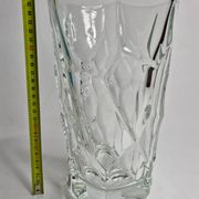 Vase en cristal de Sèvres à motif de verre grugé, 26 cm