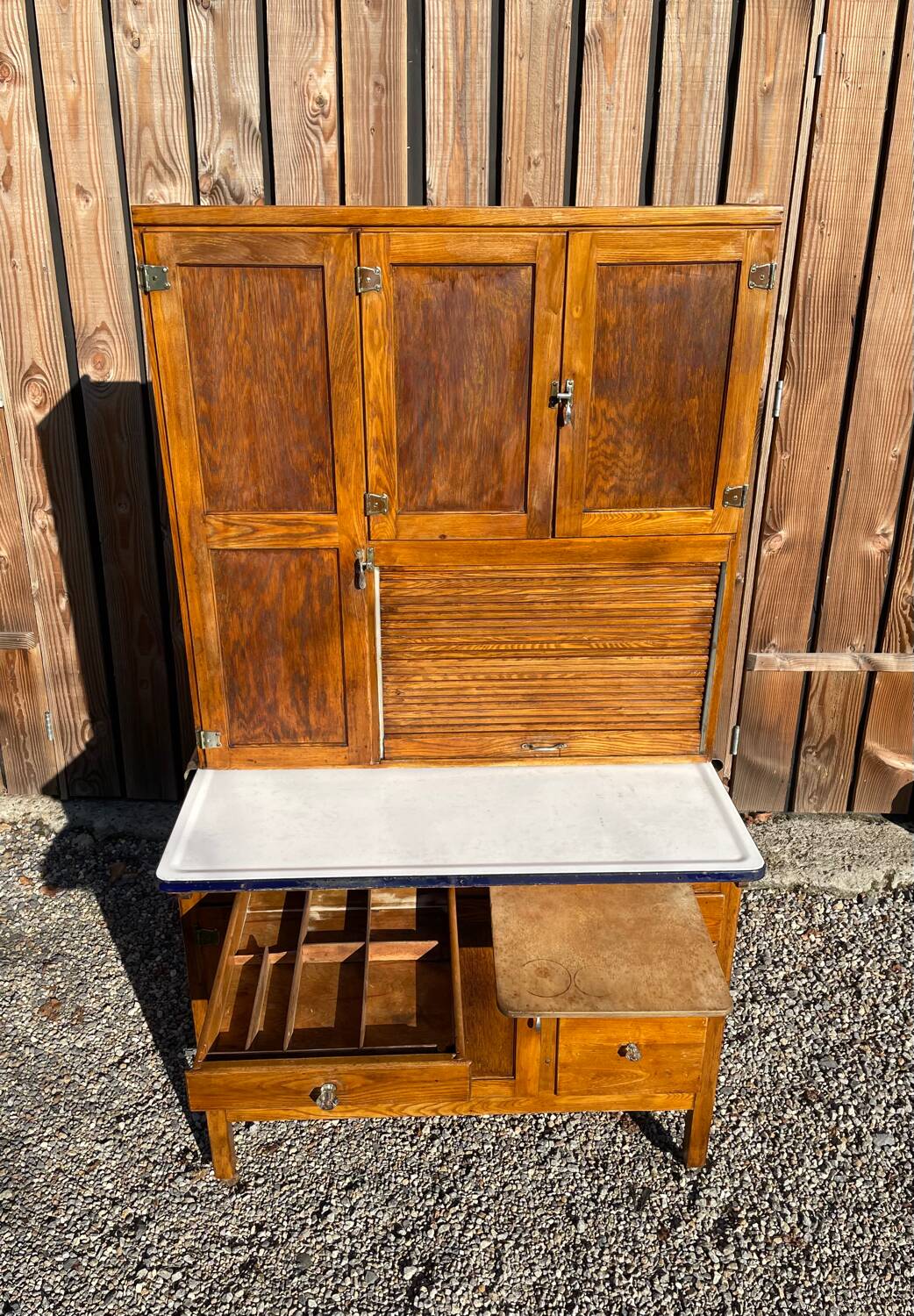 armoire buffet de cuisine porcelaine, émaillée et Hoosier