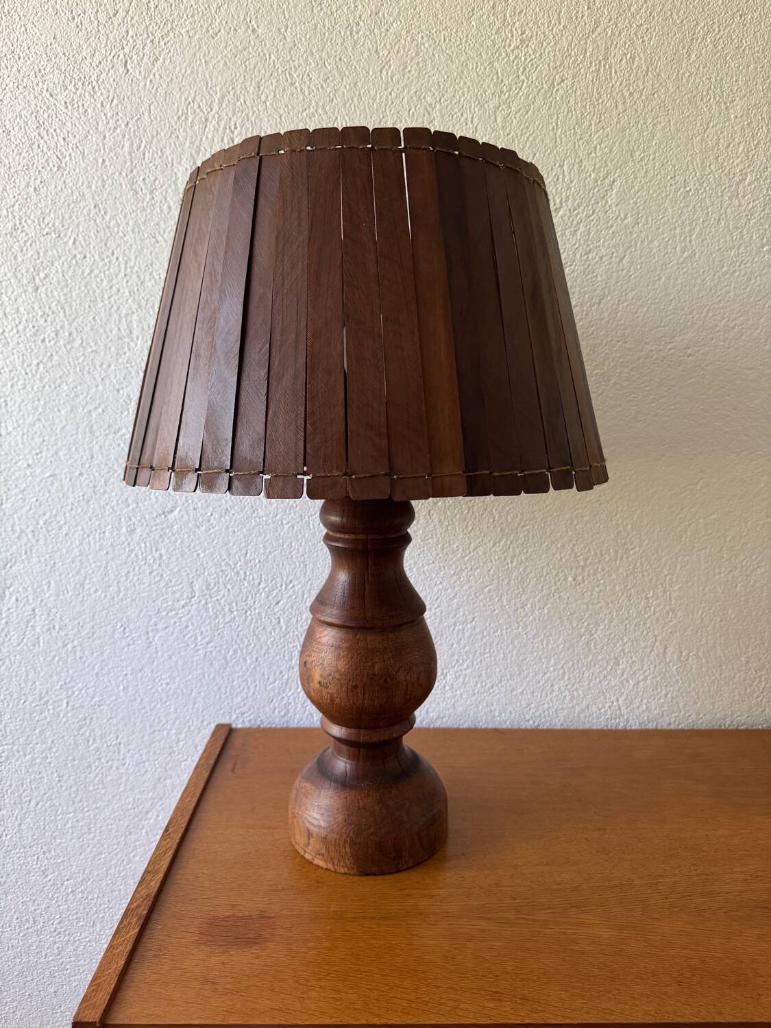 Large teak lamp from the 60s
