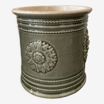 Glazed stoneware pot H10,5