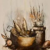 Swedish mid-century oil on canvas "Still Life Composition"