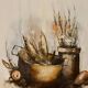 Swedish mid-century oil on canvas "Still Life Composition"