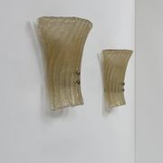 Pair of vintage Murano glass wall lights, pressed moulded, Italy, 1980.