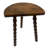 Tabouret bois tripode 20e