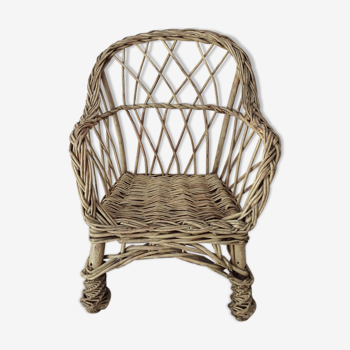 Miniature rattan armchair from the 70s