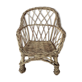 Miniature rattan armchair from the 70s