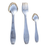 Art Deco cutlery set in box, silver-plated metal cutlery set, decorative table