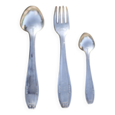 Ménagère art déco dans coffret, set de couverts métal argenté, table déco