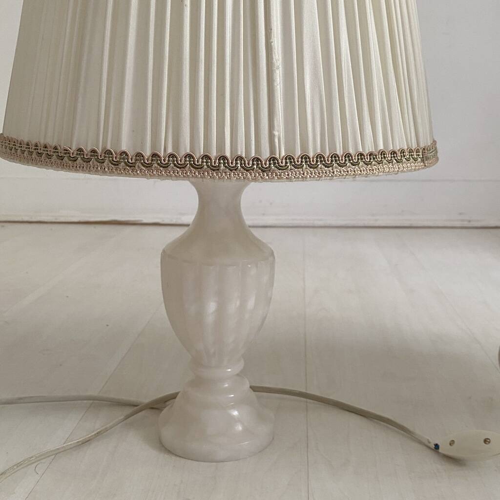 Pair of vintage 1970s alabaster table lamps