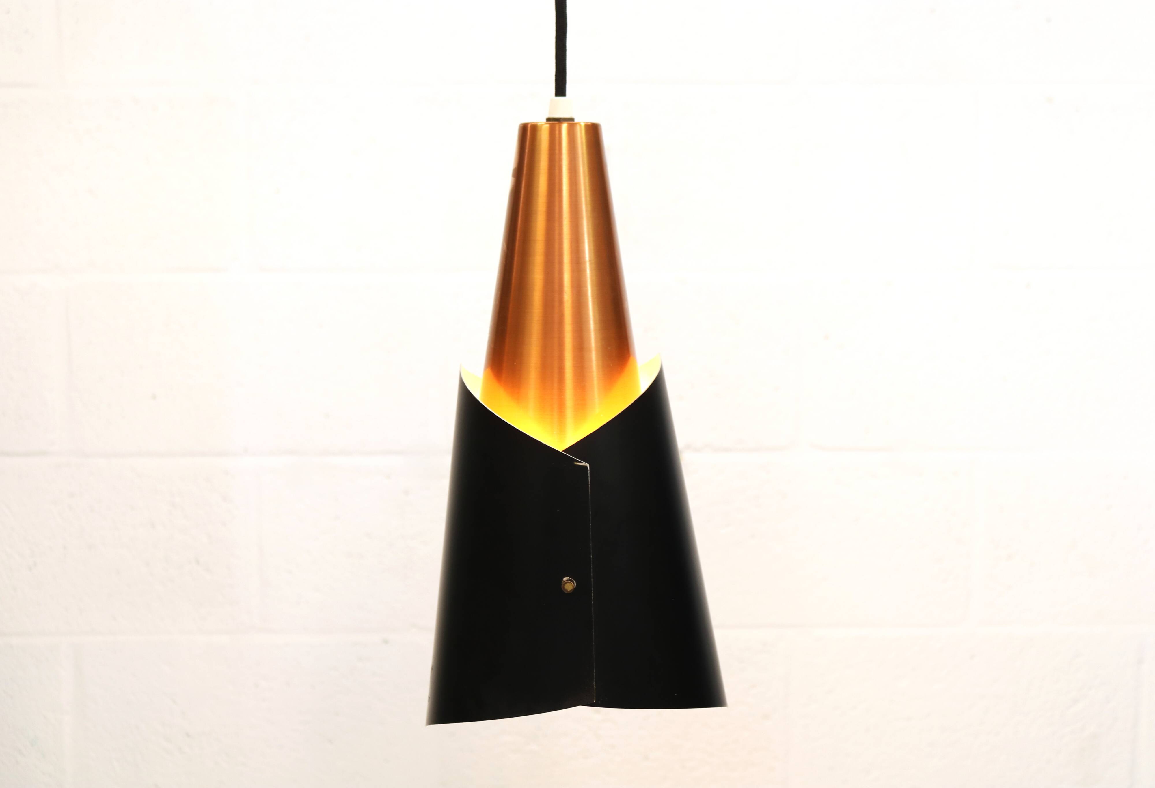 Danish Modern Copper / black  design lamp - 1960s Style