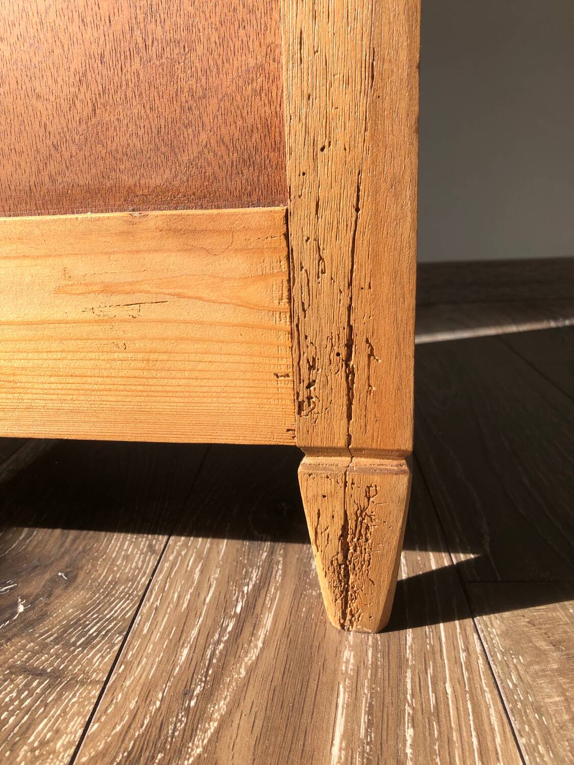 Renovated oak bedside table