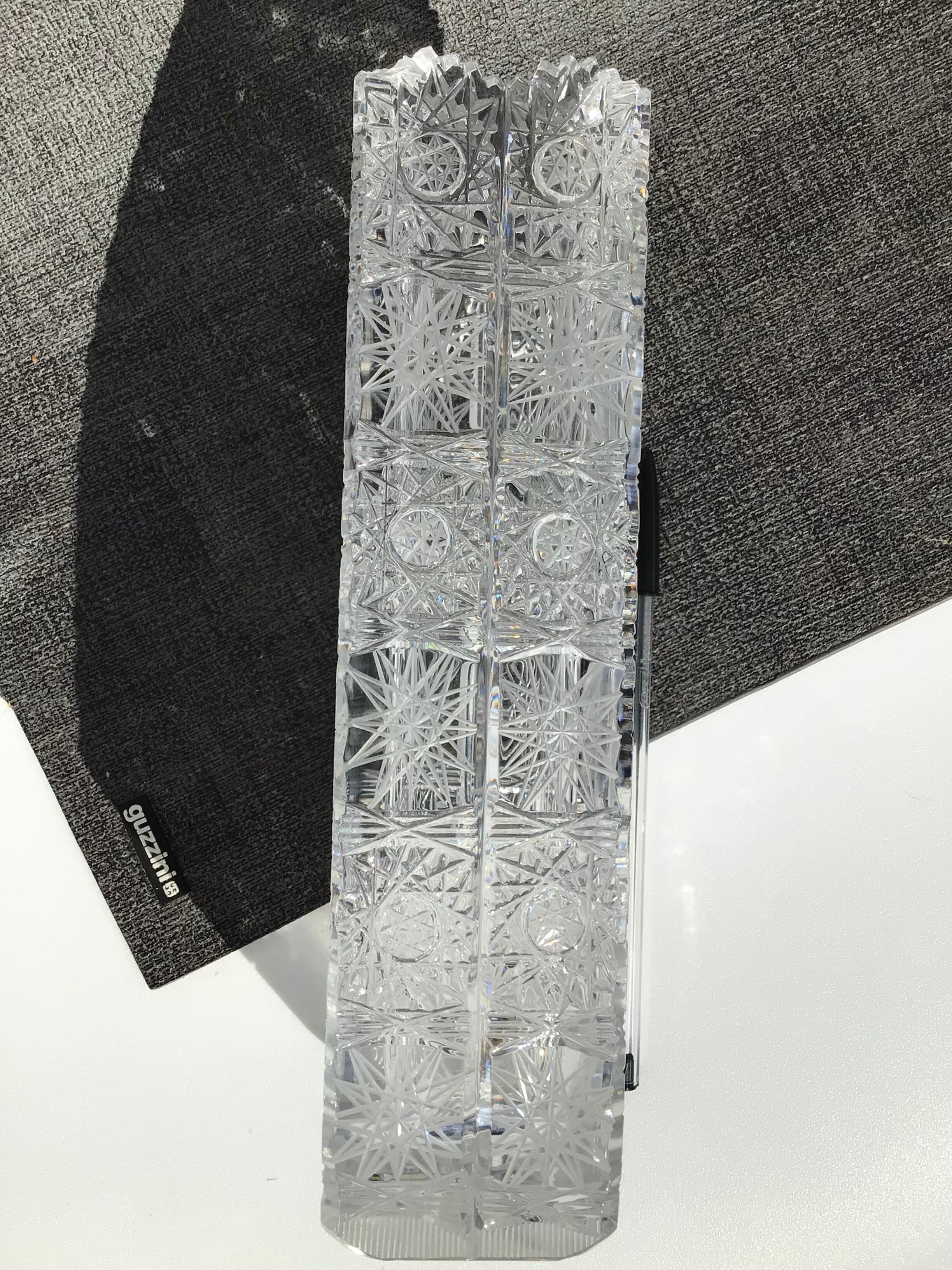 Rectangular cut Saint Louis crystal vase