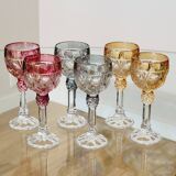 Amaris Nachtmann 6 Small Iridescent Colored Crystal Shot Glasses