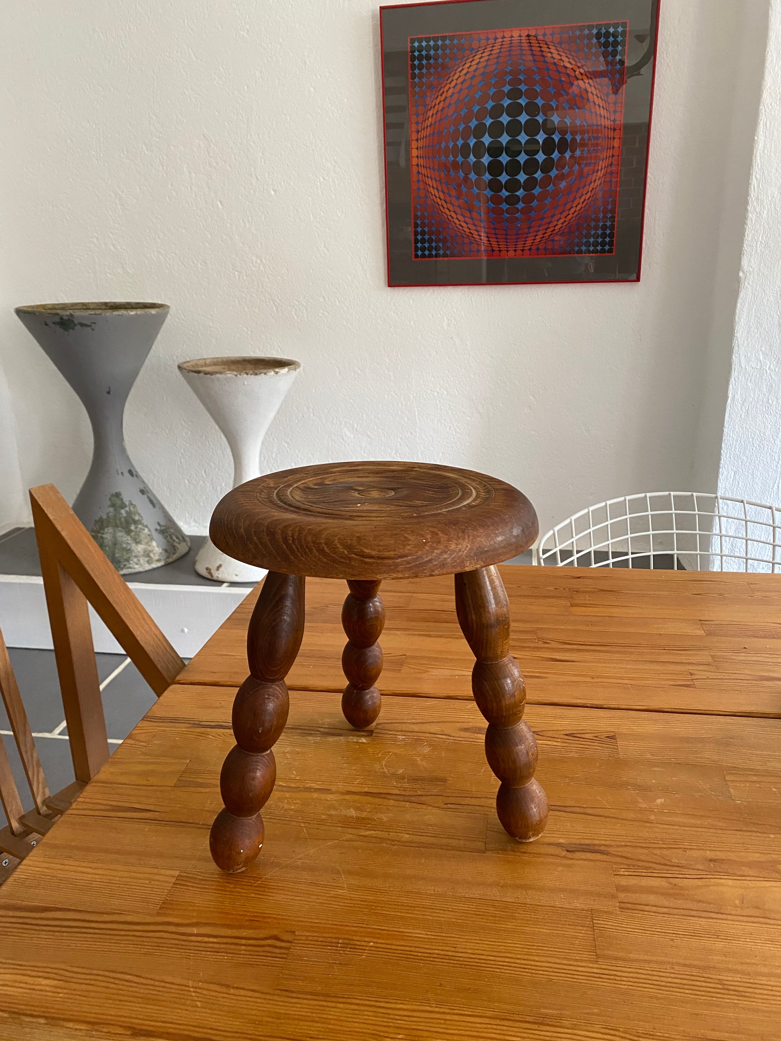 Vintage tripod wooden stool