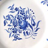Assiette décorative faïence bleue et blanche