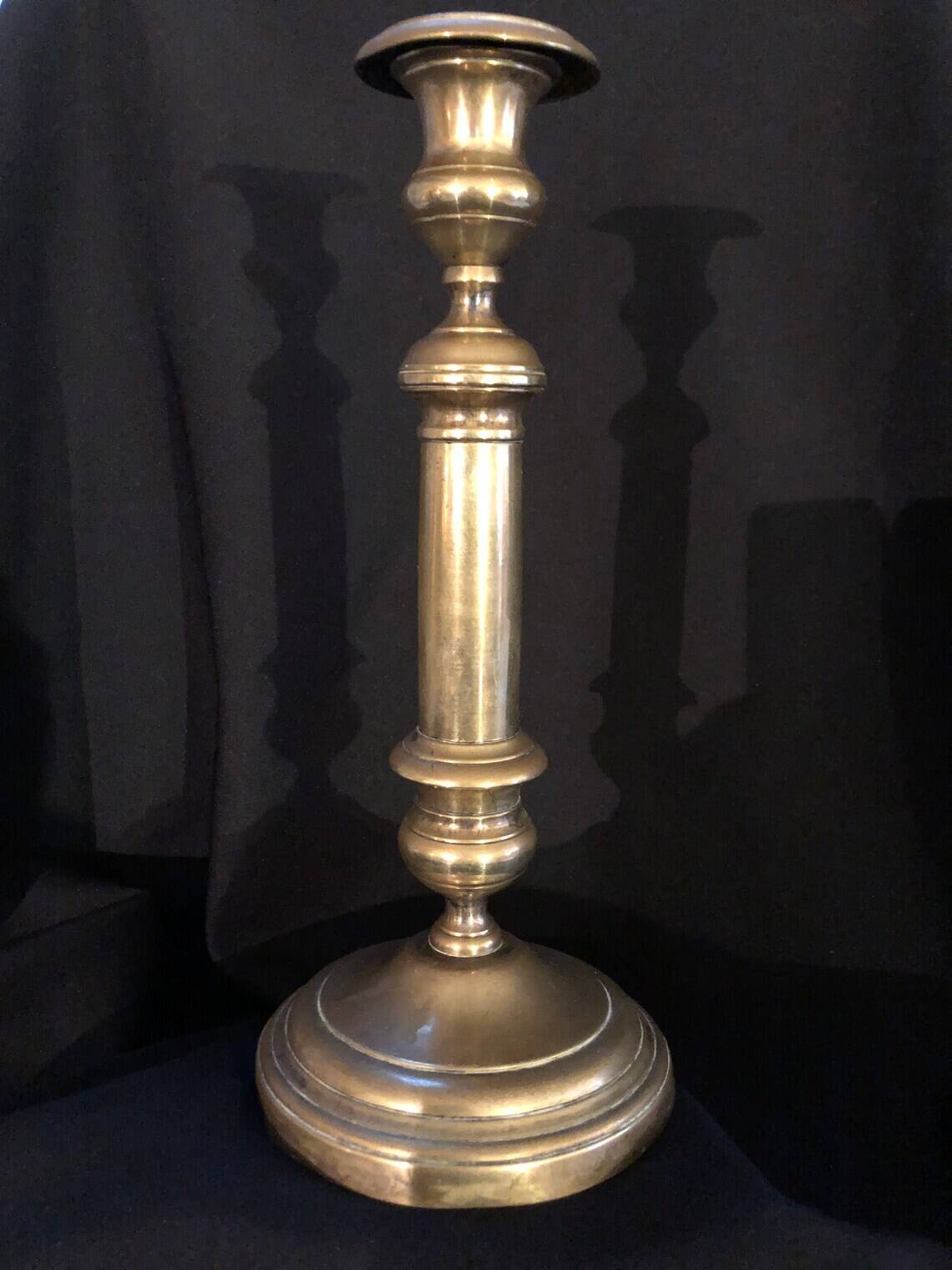 Bronze torch candle holder early 20th century