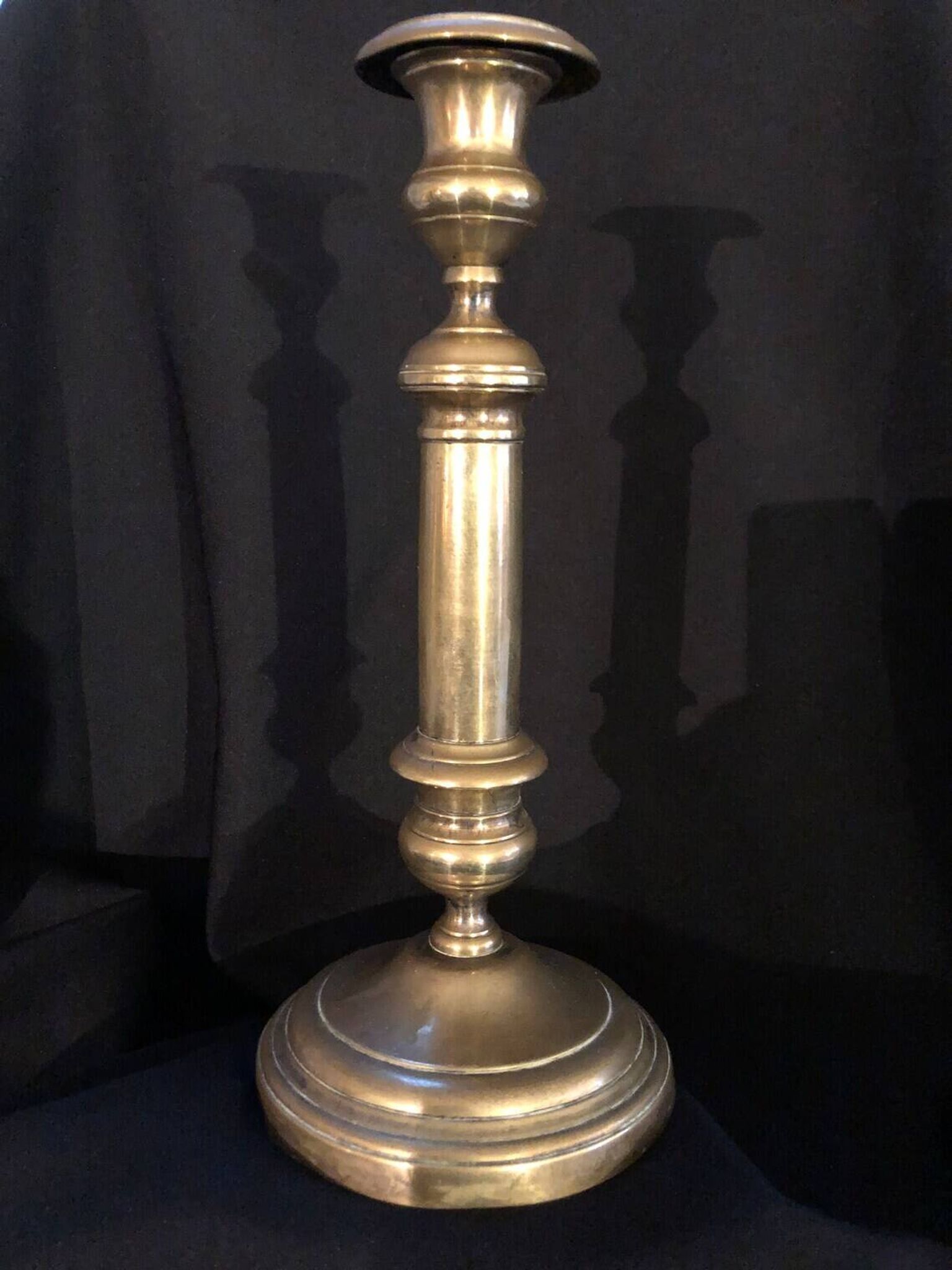 Bronze torch candle holder early 20th century