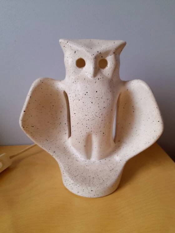 Owl lamp in ceramic 1970