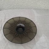 Brown glass cup vintage floral pattern