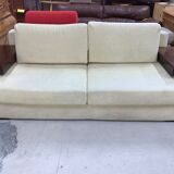 Design sofa 3 places in microfiber and wood