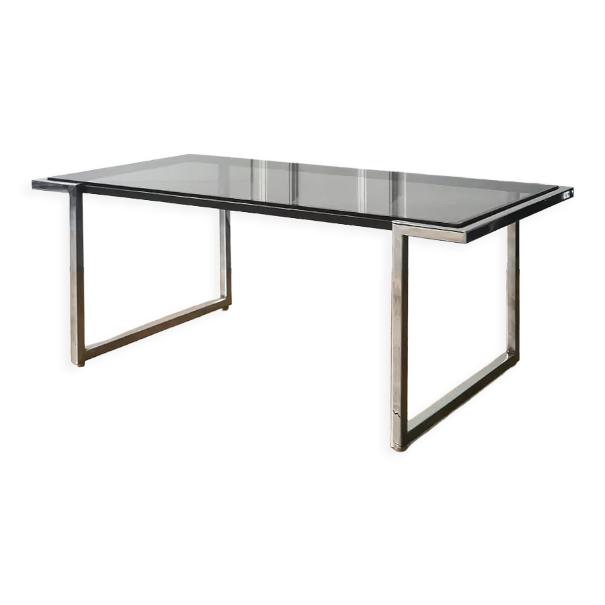 Coffee table chrome and glass, 1970