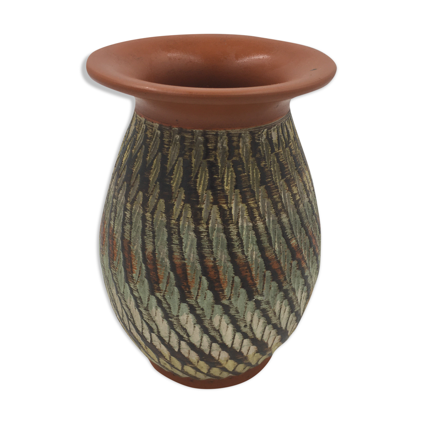 Vase by Alferd Krupp in vintage terracotta